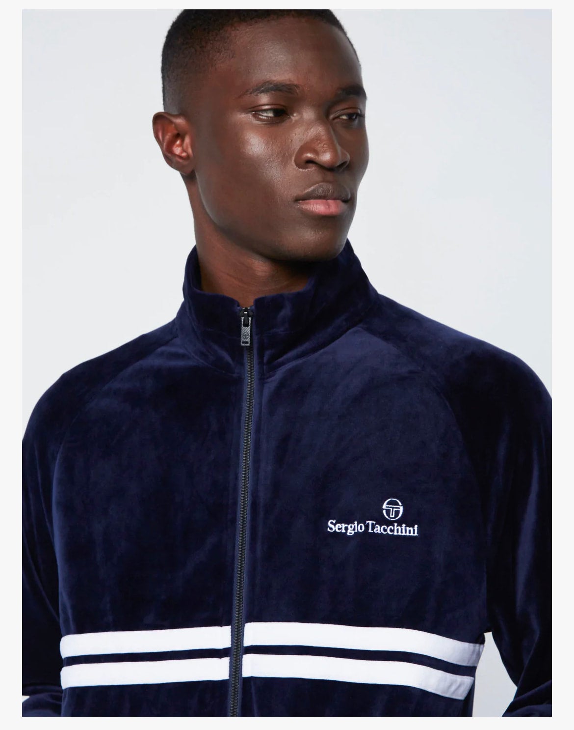 Sergio Tacchini Dallas Velour Jacket Blue Si Drip