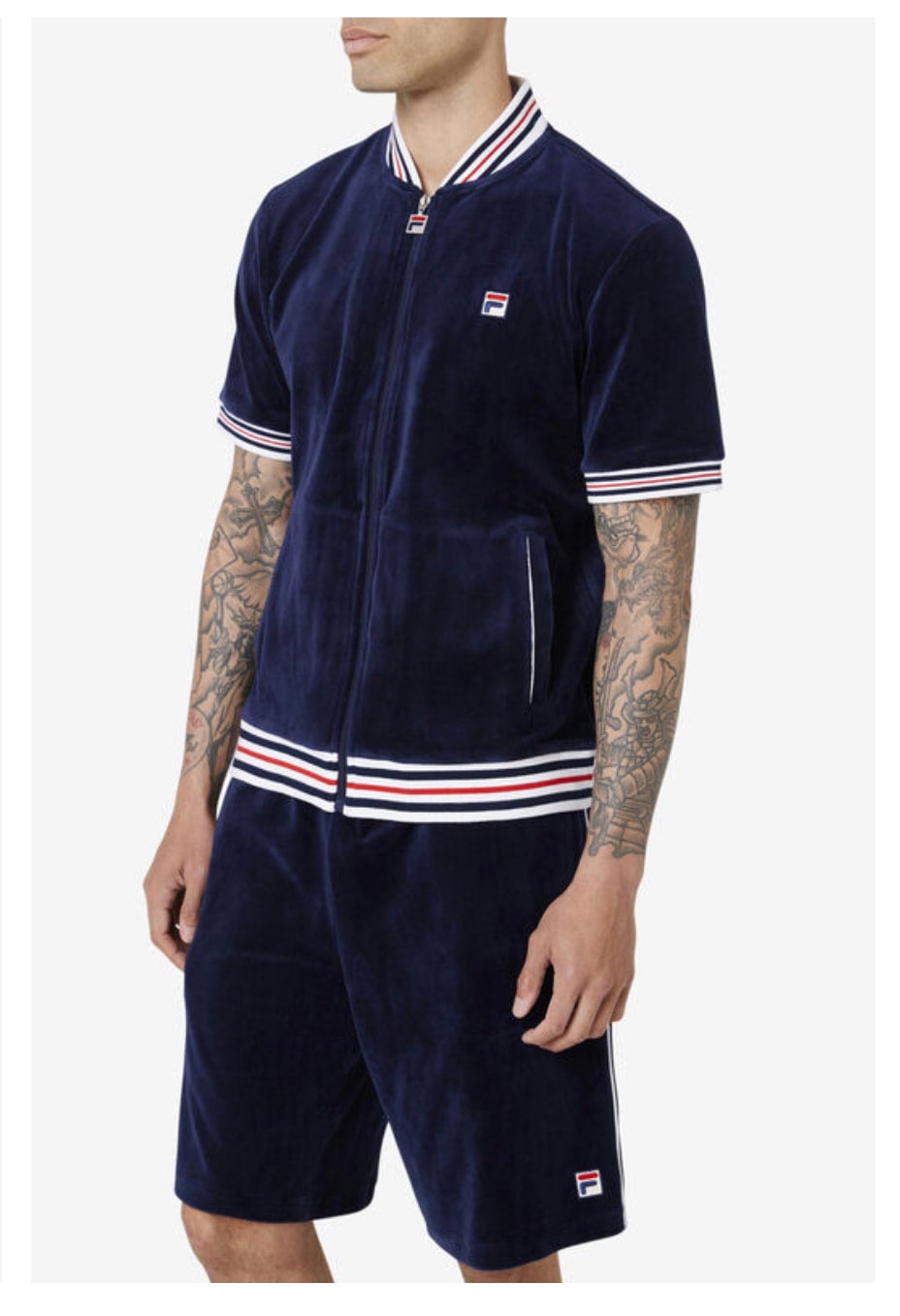 Fila Estudio Velour Jacket Navy Si Drip