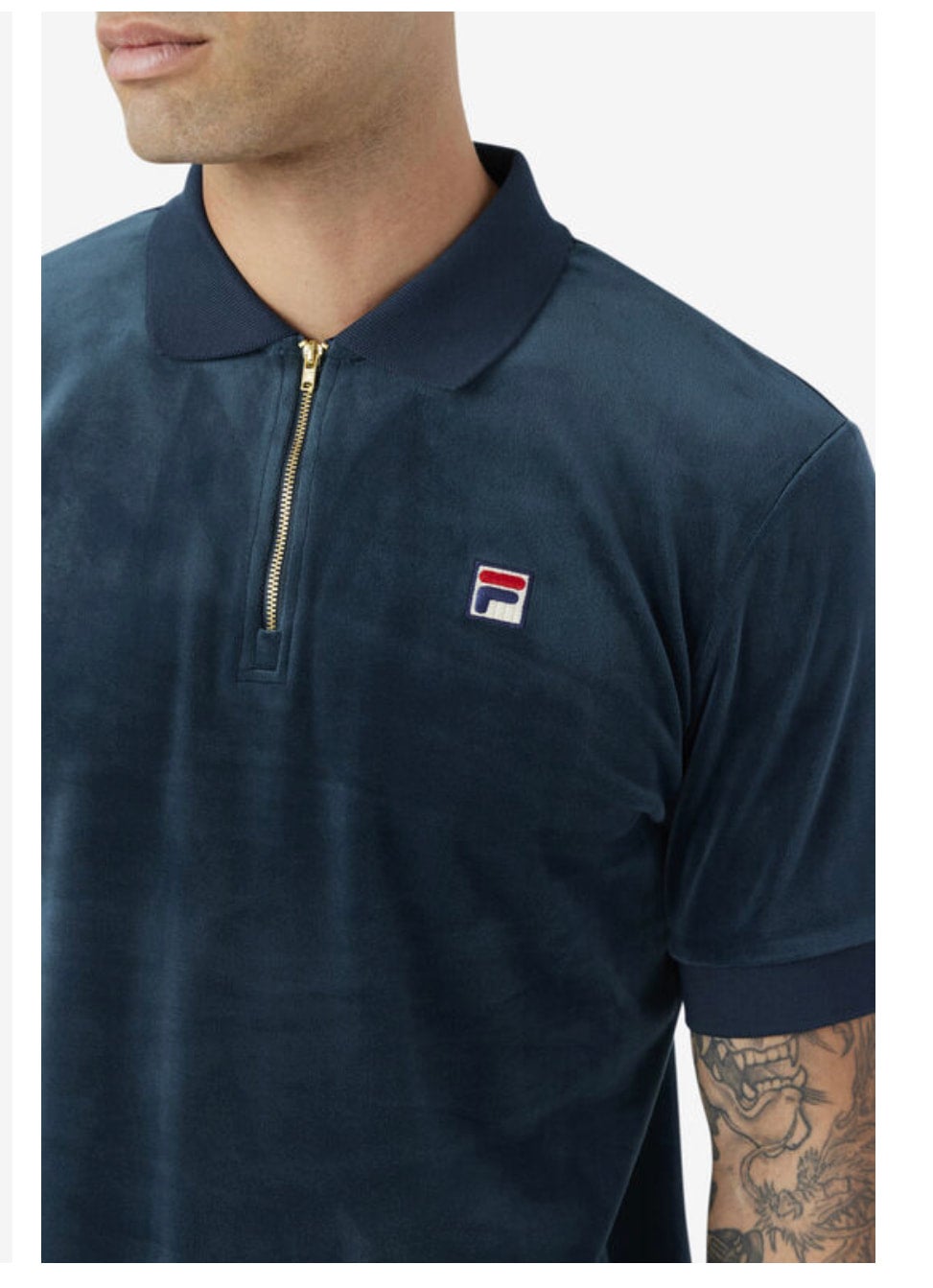 Fila Devon Velour Polo Shirt Teal