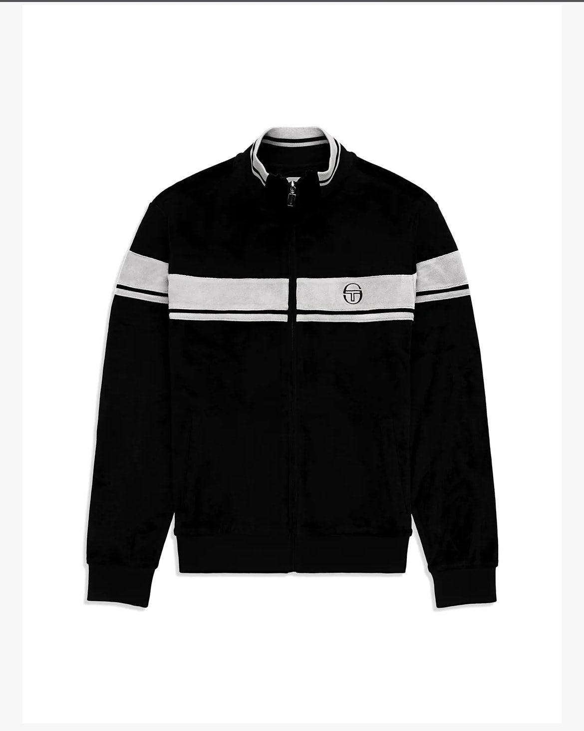 Sergio Tacchini Damarindo Velour Track Jacket Black Beauty Si Drip